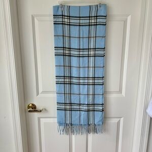 Lord & Taylor Blue Plaid Scarf New
